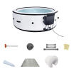 Inflatable hot tub 81.1"*27.9" portable spa pool outdoor spa for 4-6 people with cover equipped with 6 color light beads