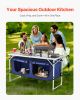 Camping Kitchen Table Folding Portable Cook Station 3 Adjustable Height Aluminum