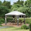 Outsunny 10x10 Pop Up Canopy, Netting, Foldable, Height Adjustable, Carry Bag, 4 Sand Bags, Gray