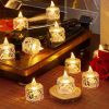 12 Pcs Flameless LED Light Candle LED Crystal Candle Light Transparent Shell Electronic Night Lamp Dating Party Holiday Home Decoration